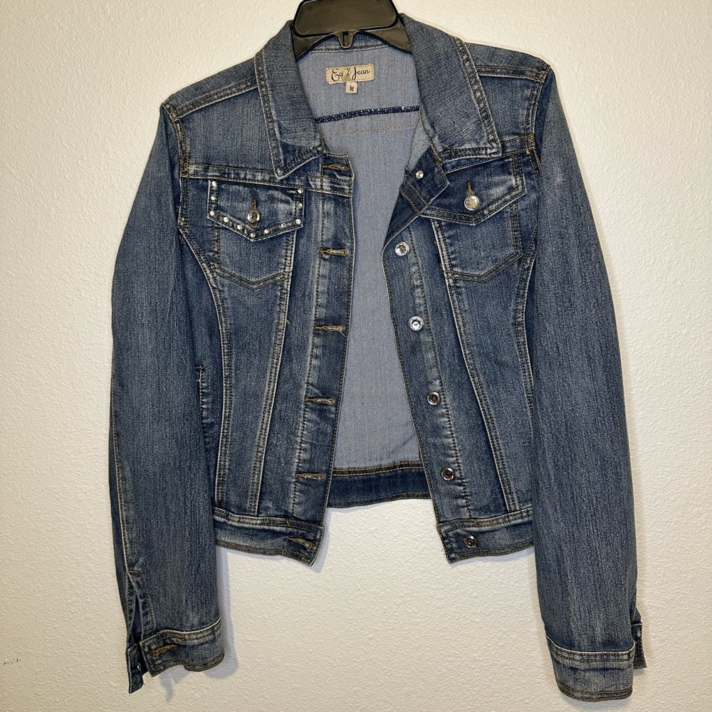 Earl Jean Women's Blue Denim Jean Jacket Size M